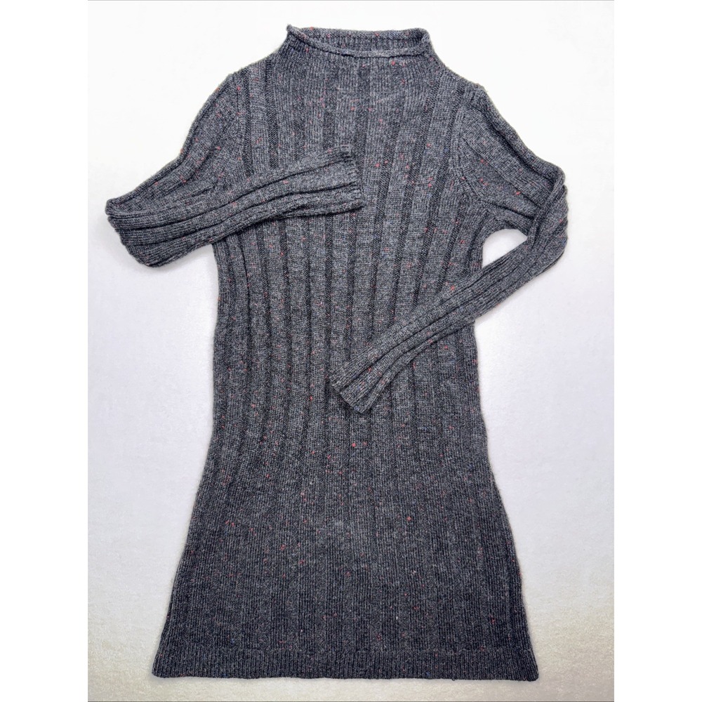 Madewell Donegal Sweater Dress Women's XS Gray Mini Rolled Mock Neck Wool‎ Blend